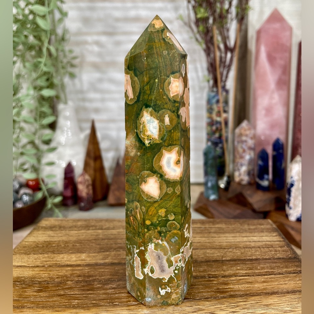 1140 Rainforest Jasper Crystal Tower